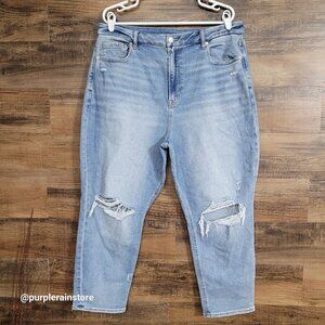 American Eagle Jeans Size 18 S Curvy Mom High Rise Medium Light Wash Denim